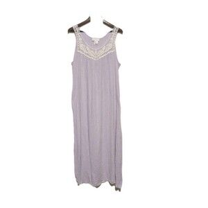 Soft Surroundings S/Less Nightgown Lounge Dress Cotton Voile 1X Light Purple